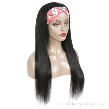 Wholesale price headband wigs human hair, Brazilian hair wig with headband
